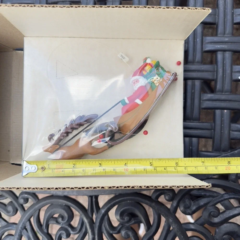Vtg 1991 Neiman Marcus Dept 56 Santa Sleigh Reindeer‎ Christmas Ornament Rare